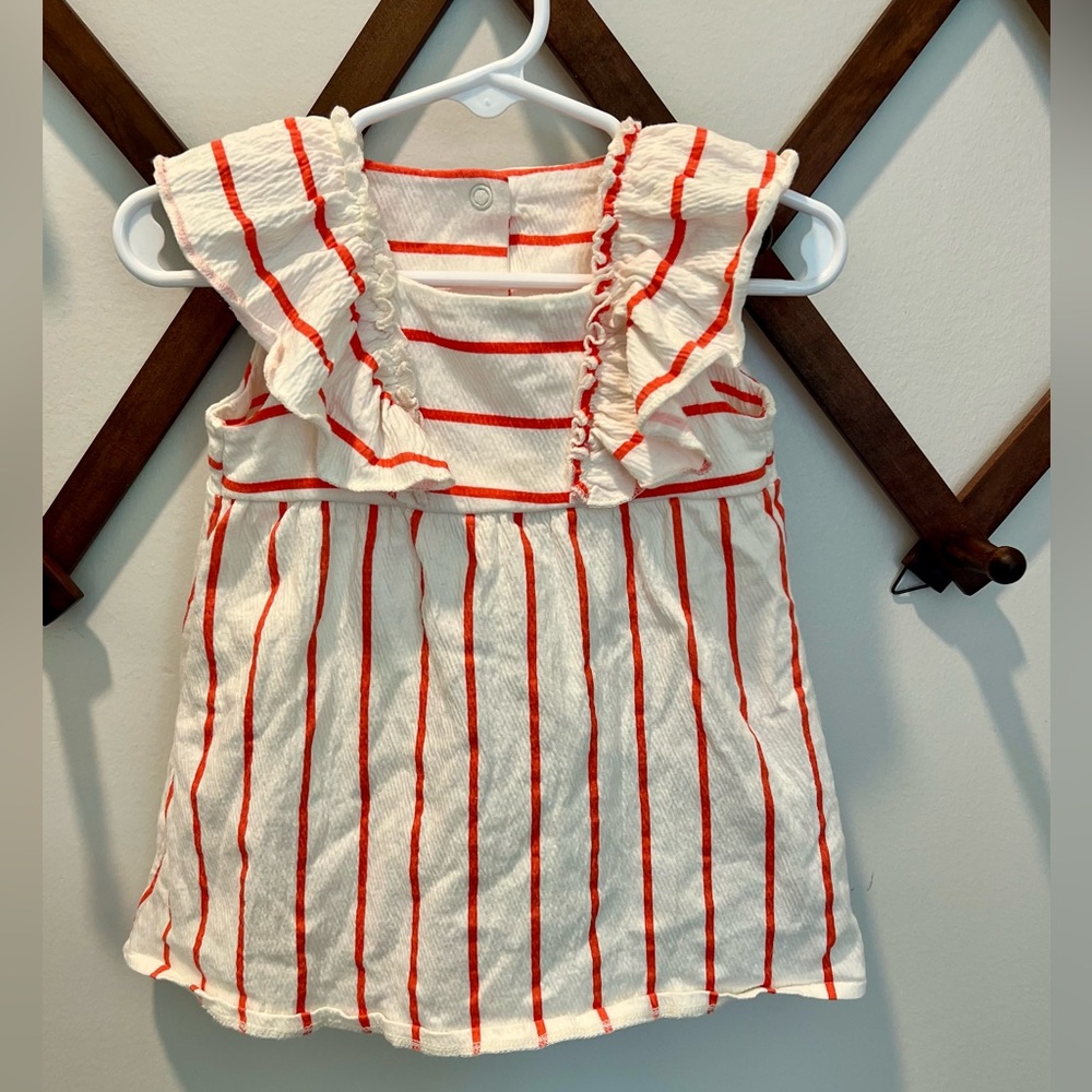 H&M Striped Ruffle Dress baby toddler girl 12 months